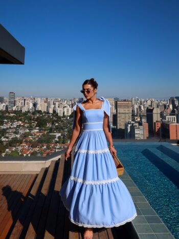 VESTIDO MIDI PAMPLONA AZUL BEBÊ