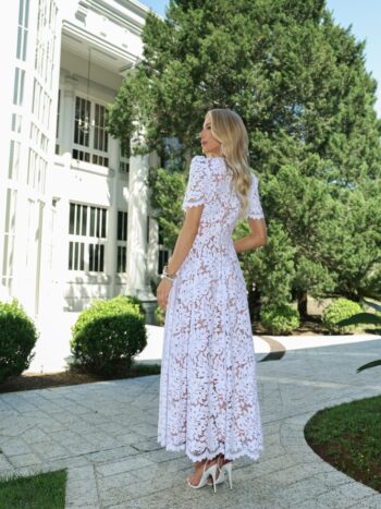 VESTIDO MIDI RENDA LACE BRANCO