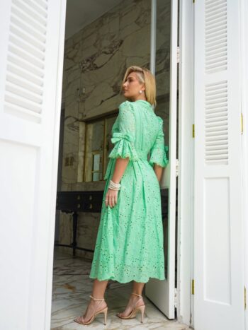 VESTIDO MIDI LAISE VERDE BOTÕES