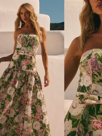 VESTIDO MIDI FLORAL TROPICAL GARDEN