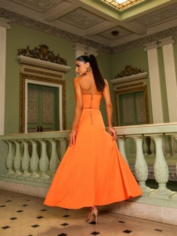 VESTIDO MIDI HARMONIA LARANJA