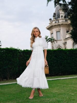 VESTIDO MIDI BRANCO SERENIDADE