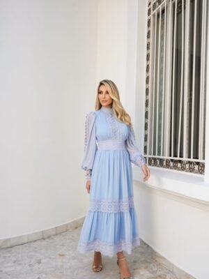 VESTIDO MIDI MADEMOISELLE AZUL