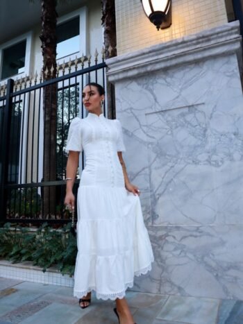 VESTIDO MIDI BRANCO SERENIDADE