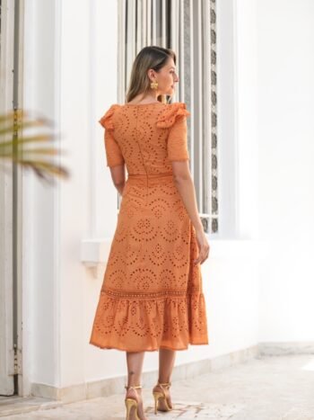 VESTIDO MIDI LAISE LARANJA