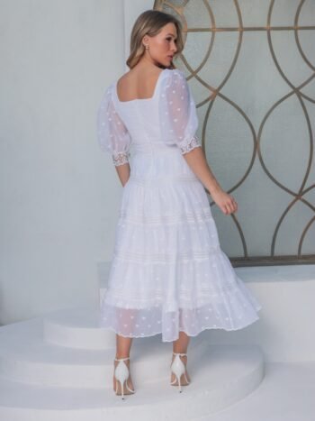 Vestido Midi Magnólia Off White