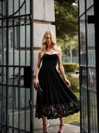 VESTIDO MIDI VELUDO FRANCESCA