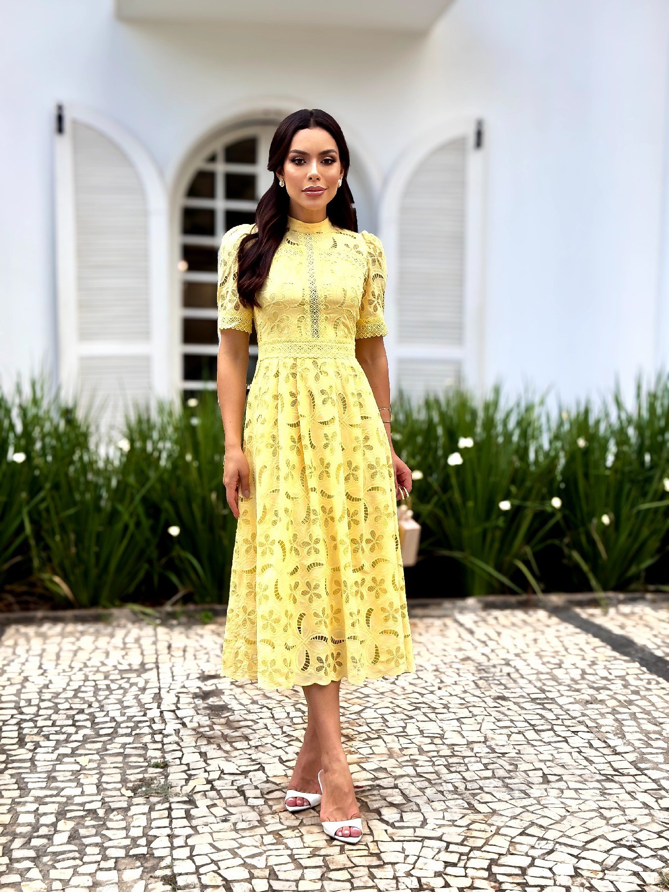 VESTIDO MIDI LAISE BULGARY AMARELO