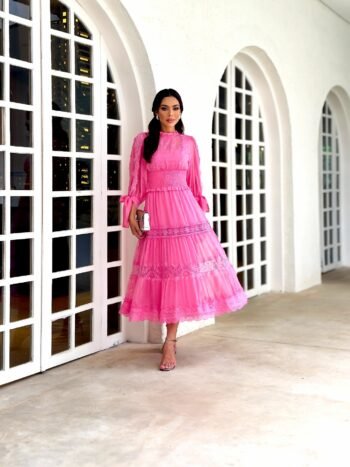 VESTIDO MIDI ROMA ROSA