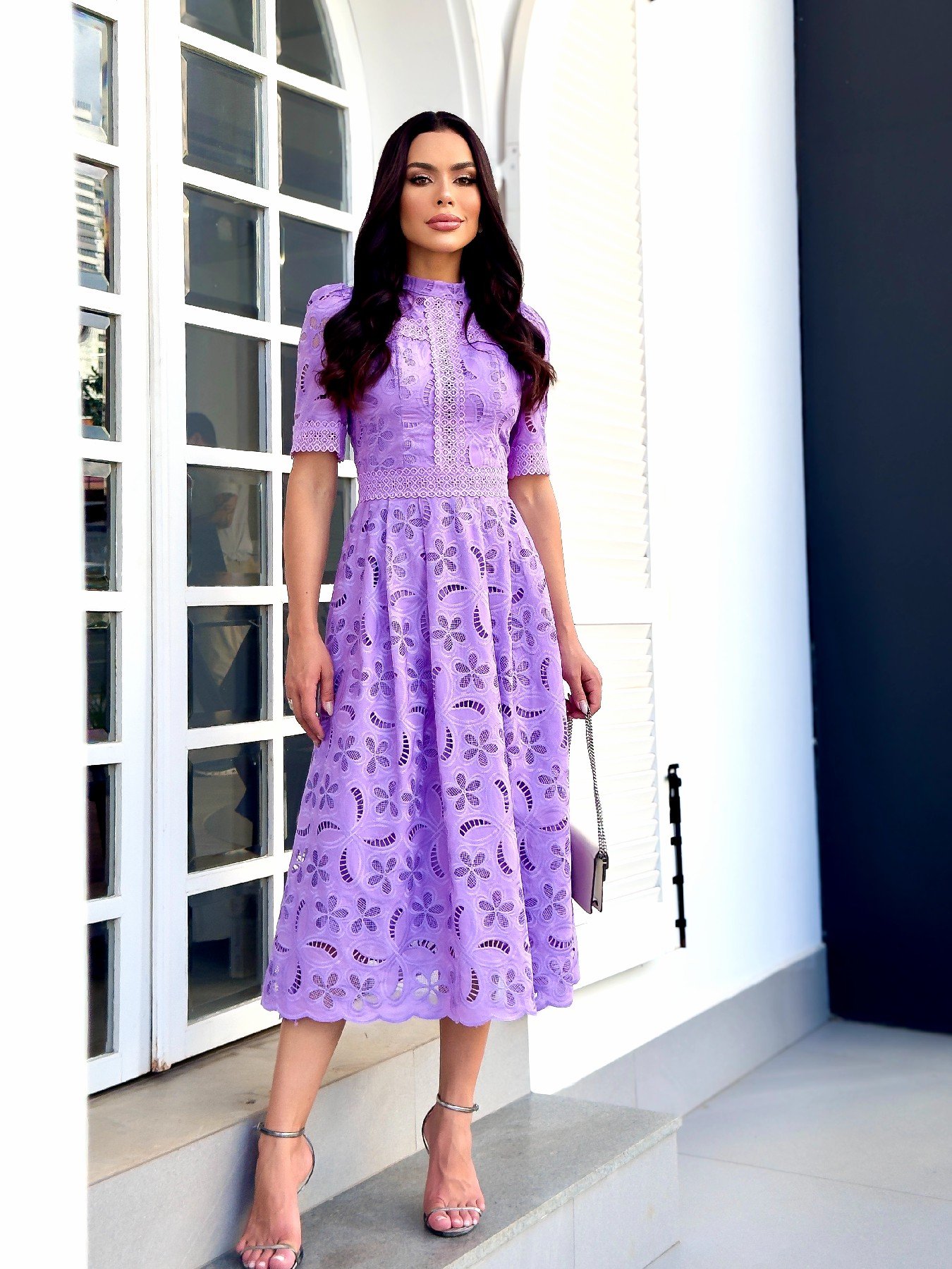 VESTIDO MIDI LAISE BULGARY LAVANDA