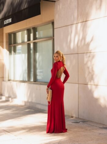 VESTIDO LONGO MICAELY VINHO