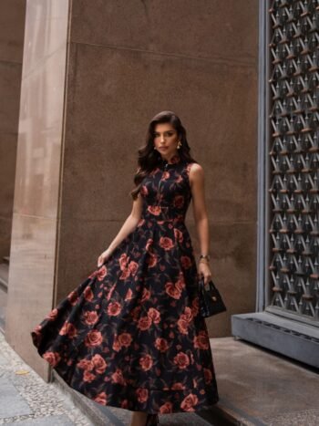 VESTIDO MIDI FLORAL ASTRID