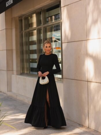 VESTIDO LONGO PRETO GERUSIA