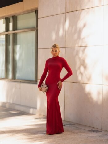 VESTIDO LONGO MICAELY VINHO