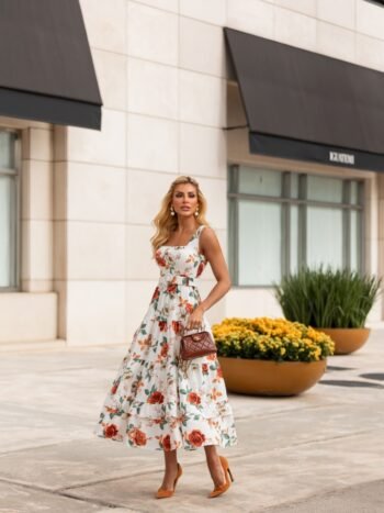 VESTIDO MIDI FLORAL DÉBORAH