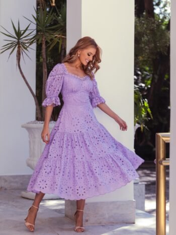 VESTIDO MIDI LAISE ESSENCE LAVANDA