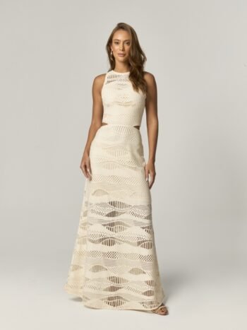 VESTIDO MAXI MIDI CROCHÊ VAZADO