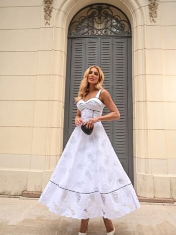 VESTIDO MIDI LAISE LUMIÈRE BLANCHE