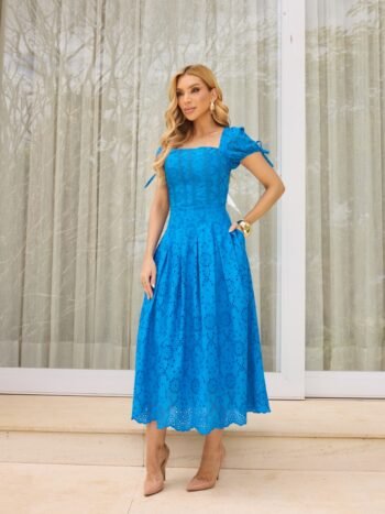 Vestido Midi Laise Azul Sublime