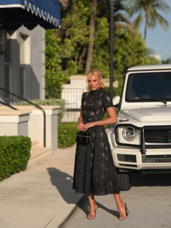 Vestido Midi Midnight Lace Renda Floral