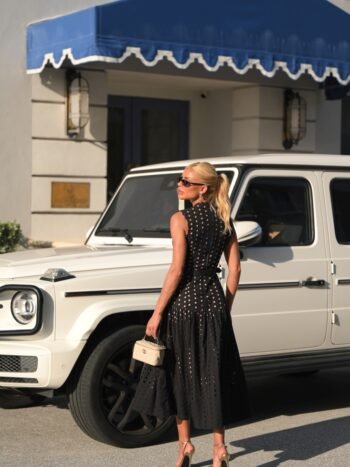 Vestido Midi Black Renda Eyelet