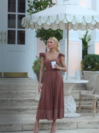 Vestido Midi Renda Cacau