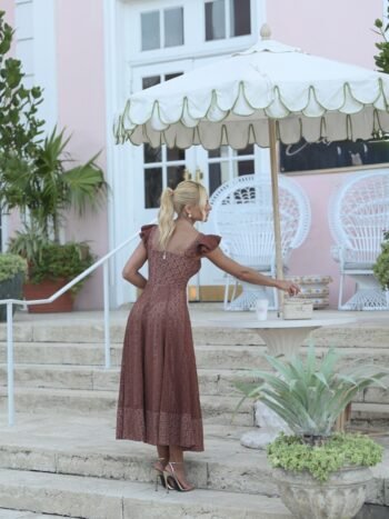 Vestido Midi Renda Cacau