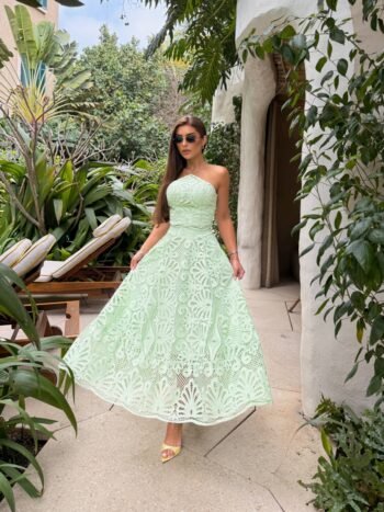 Conjunto Midi Renda e Guippir Fresh Verde Luce