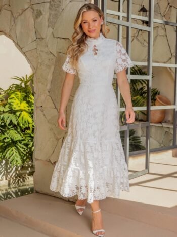 Vestido Midi Maria Off White