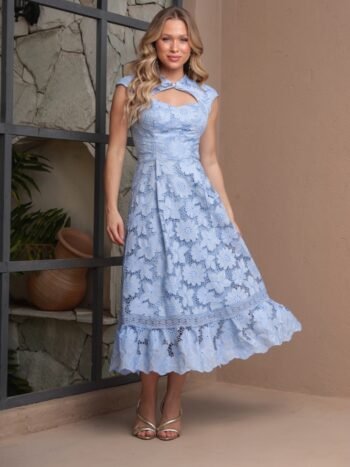 Vestido Midi Helena Azul