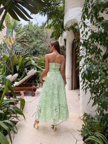 Conjunto Midi Renda e Guippir Fresh Verde Luce