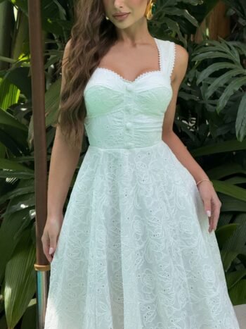 Vestido Midi Laise Fresh Serena Off White