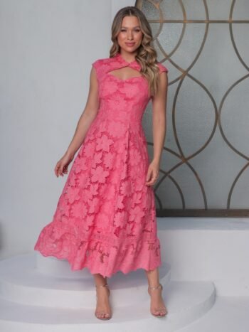 Vestido Midi Helena Rosa