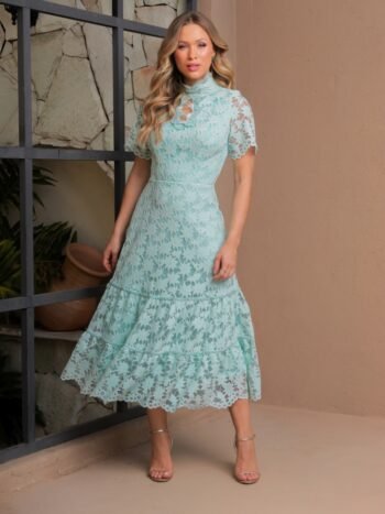 Vestido Midi Maria Acqua Marine