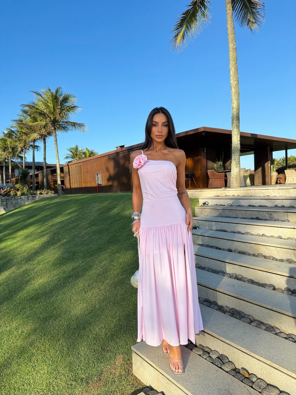 Vestido Midi Rosa Manoela