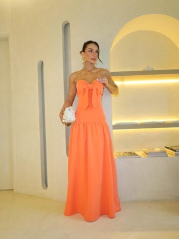 Vestido Longo Love Laranja