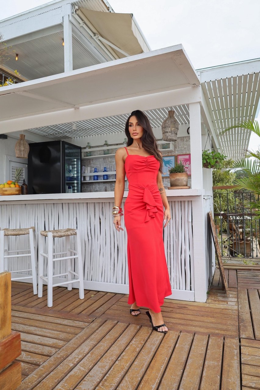 Vestido Midi Milene Vermelho