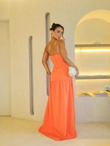 Vestido Longo Love Laranja