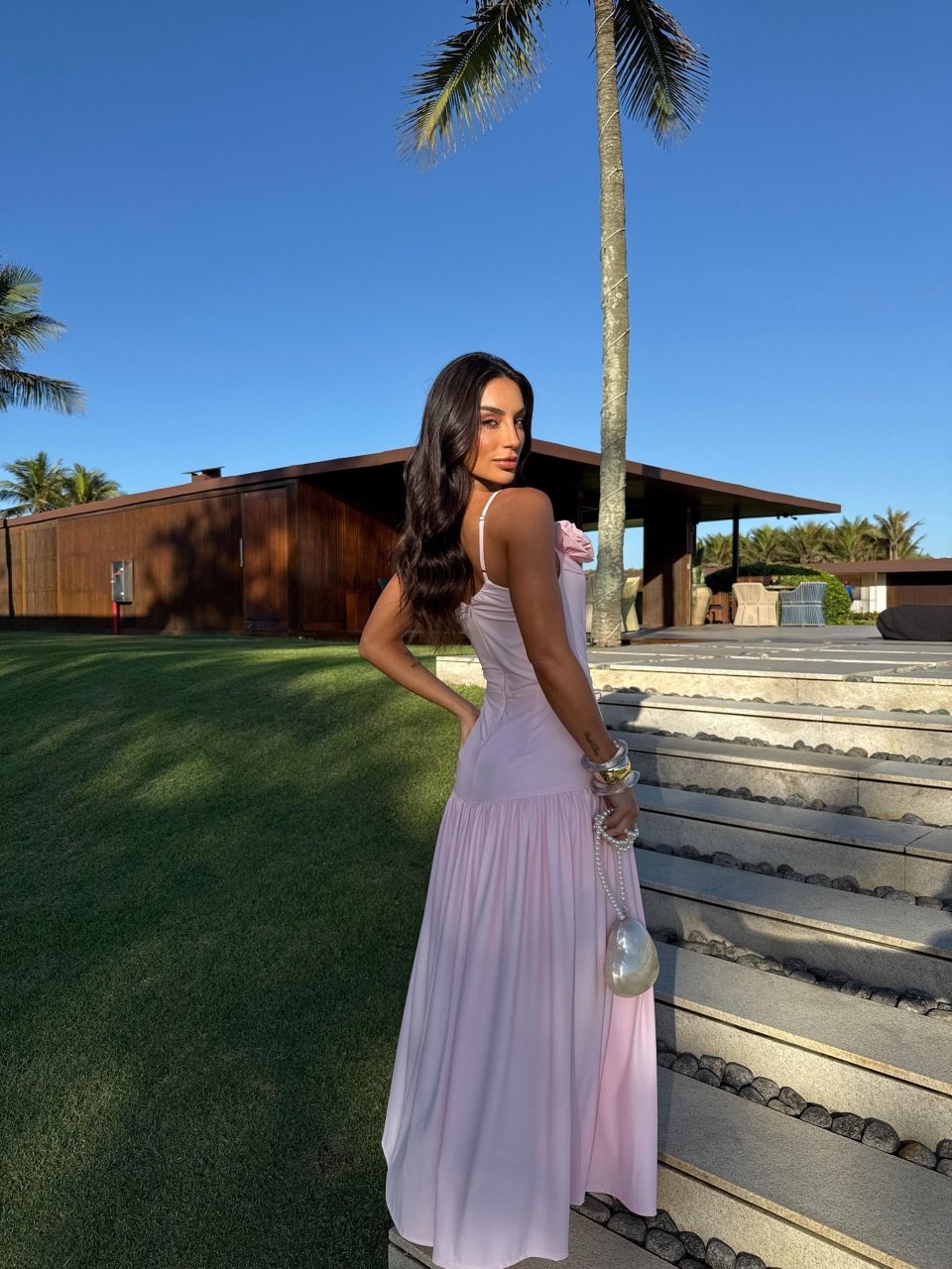Vestido Midi Rosa Manoela - Imagem 2