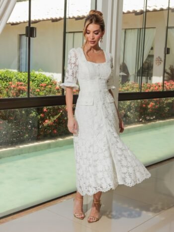 Vestido Midi Mariana Off White