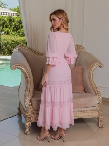 Vestido Midi Catarina Rosa