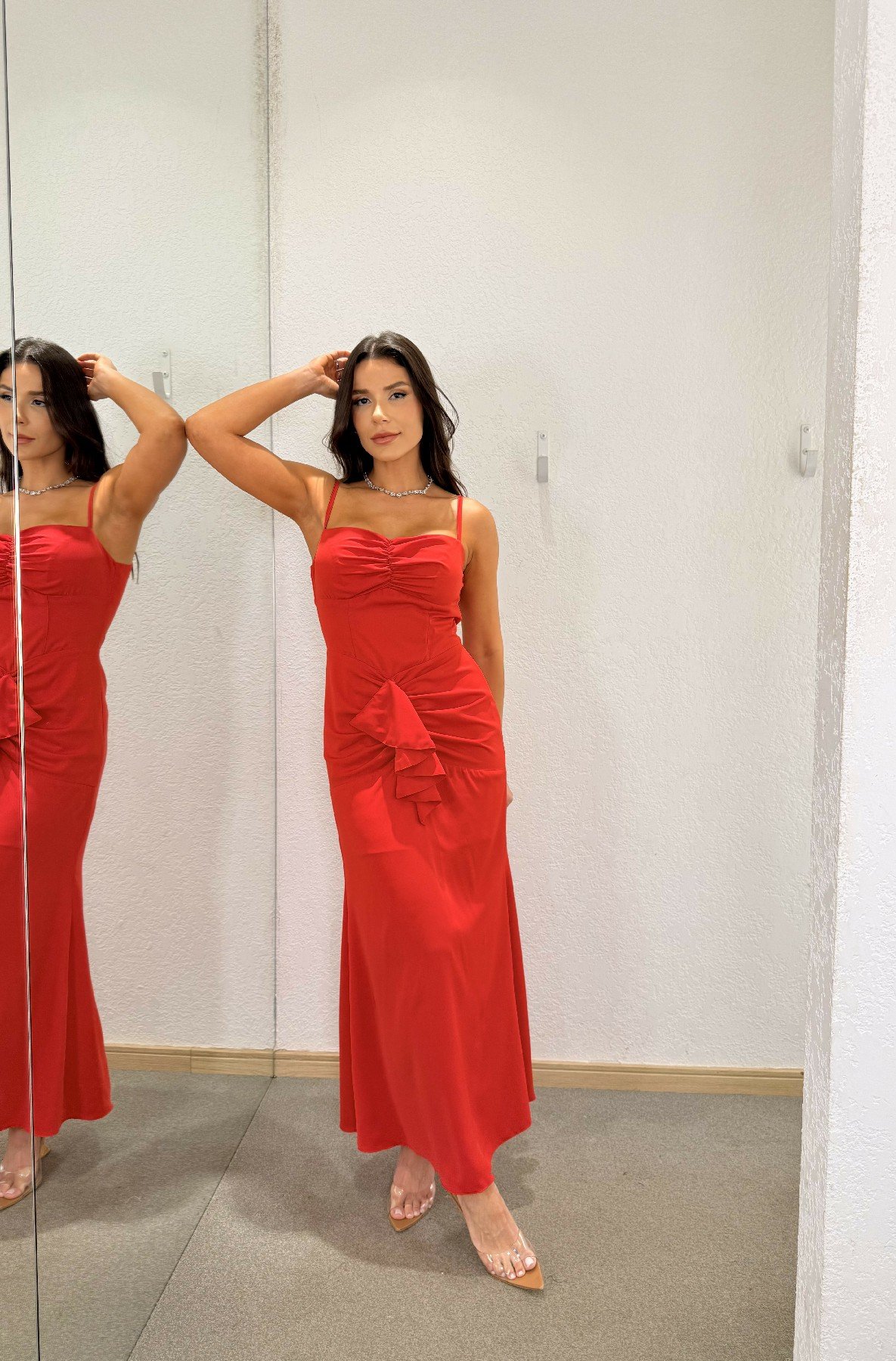 Vestido Midi Milene Vermelho - Imagem 7