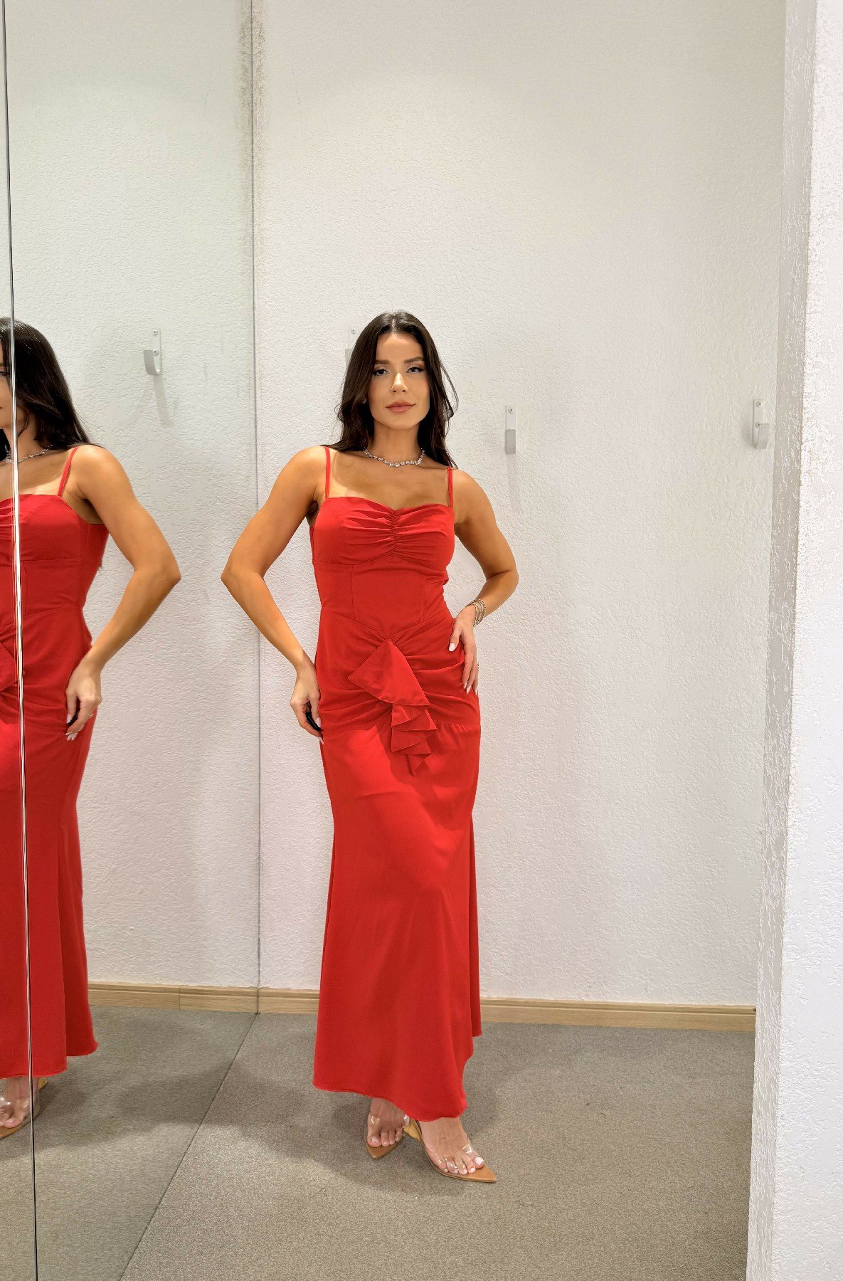 Vestido Midi Milene Vermelho - Imagem 6