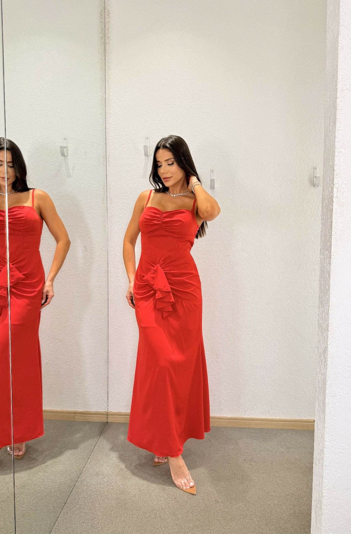Vestido Midi Milene Vermelho - Imagem 5