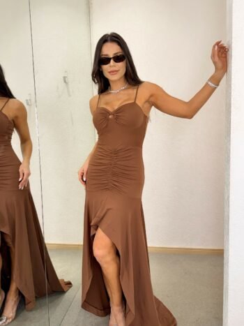 Vestido Longo Meirele Marrom