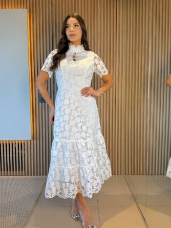 Vestido Midi Maria Off White