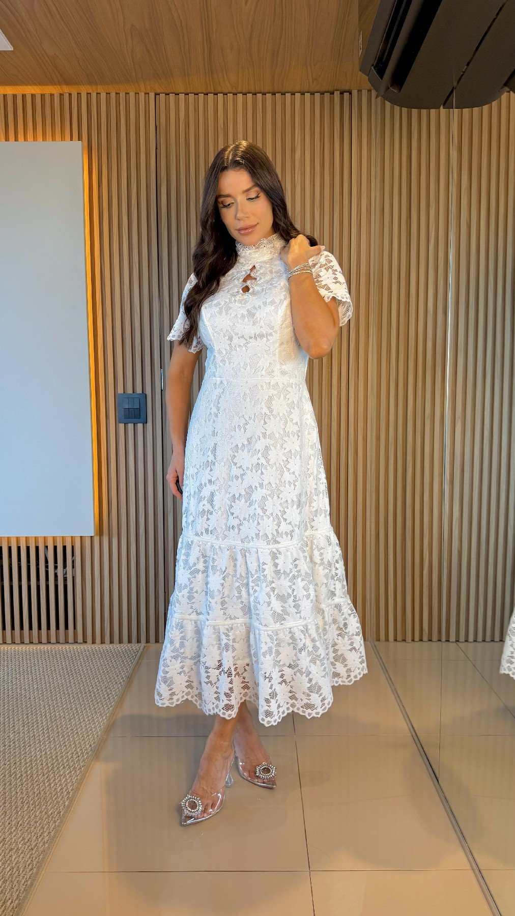 Vestido Midi Maria Off White - Imagem 3