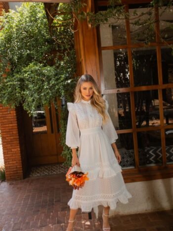 Vestido Midi Docile Off White (Exclusivo)