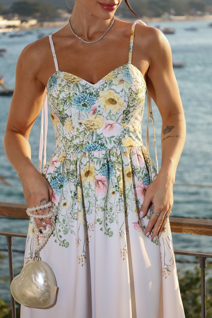 Vestido Midi Estampa Floral - Imagem 3
