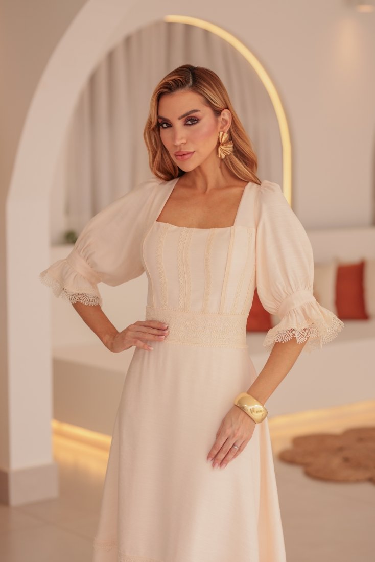 Vestido Midi Poliana Vanila - Imagem 3